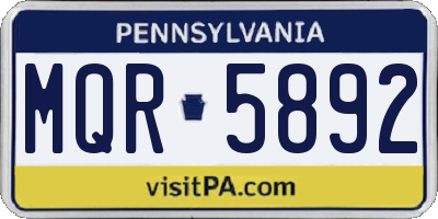 PA license plate MQR5892