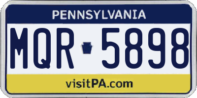 PA license plate MQR5898