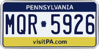 PA license plate MQR5926