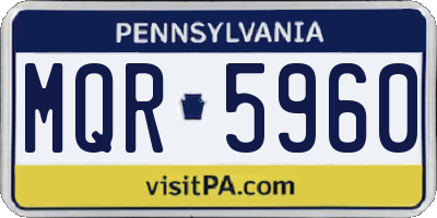 PA license plate MQR5960