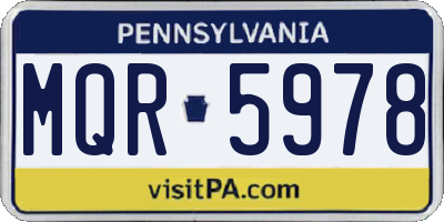 PA license plate MQR5978