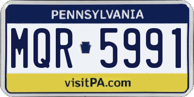 PA license plate MQR5991