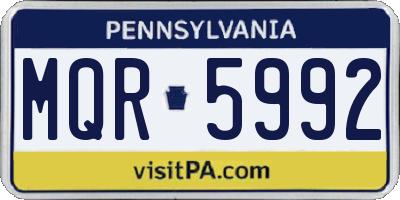 PA license plate MQR5992