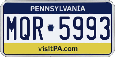 PA license plate MQR5993