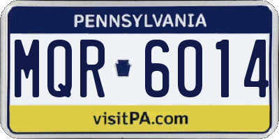 PA license plate MQR6014