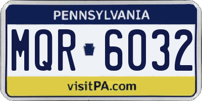 PA license plate MQR6032