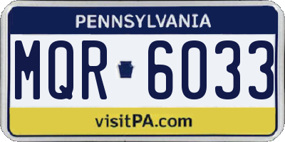 PA license plate MQR6033