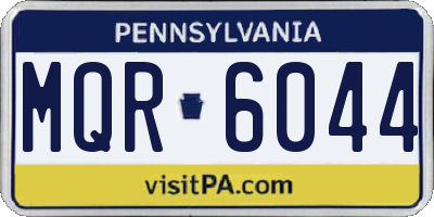PA license plate MQR6044