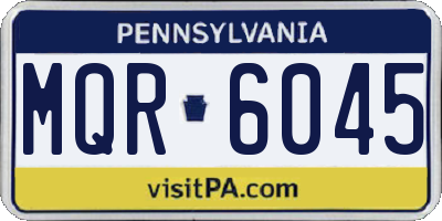 PA license plate MQR6045