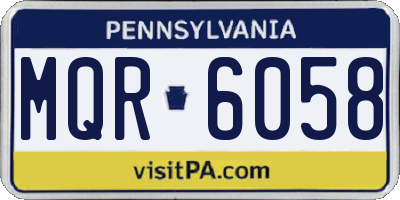 PA license plate MQR6058