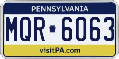 PA license plate MQR6063