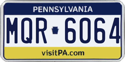 PA license plate MQR6064