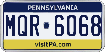 PA license plate MQR6068
