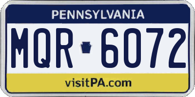 PA license plate MQR6072