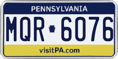 PA license plate MQR6076