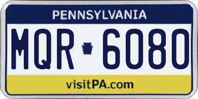 PA license plate MQR6080