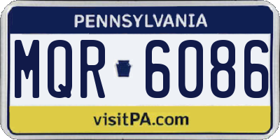 PA license plate MQR6086