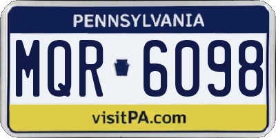 PA license plate MQR6098