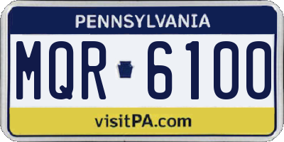 PA license plate MQR6100