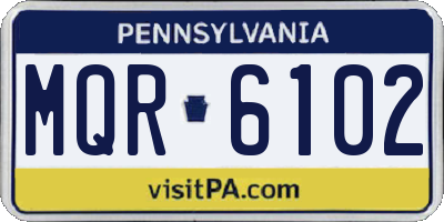 PA license plate MQR6102