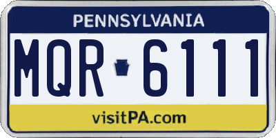 PA license plate MQR6111