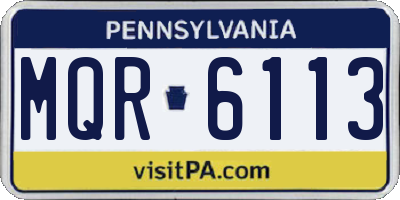 PA license plate MQR6113