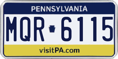 PA license plate MQR6115