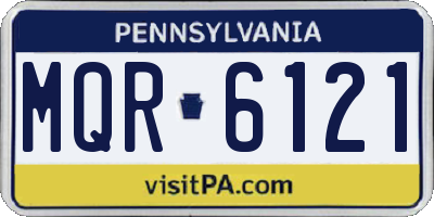 PA license plate MQR6121