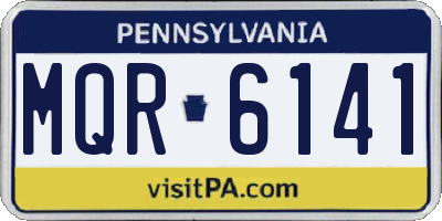 PA license plate MQR6141