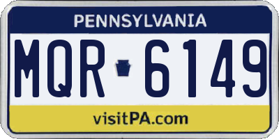 PA license plate MQR6149