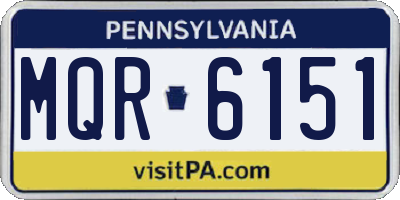 PA license plate MQR6151