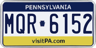 PA license plate MQR6152