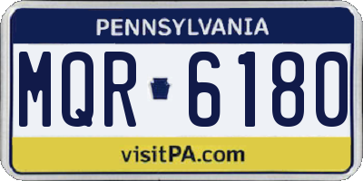 PA license plate MQR6180