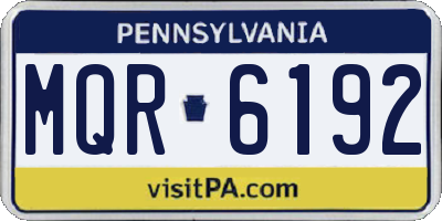 PA license plate MQR6192