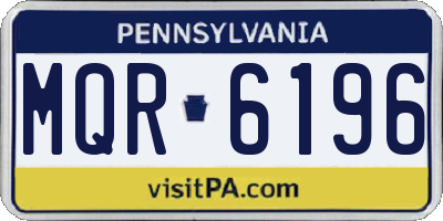 PA license plate MQR6196