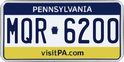 PA license plate MQR6200