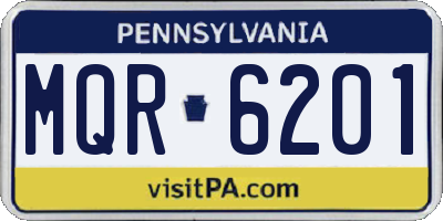 PA license plate MQR6201