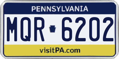 PA license plate MQR6202