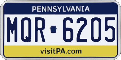 PA license plate MQR6205
