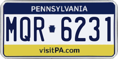 PA license plate MQR6231