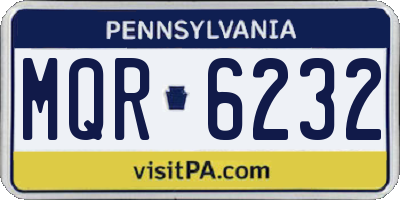 PA license plate MQR6232