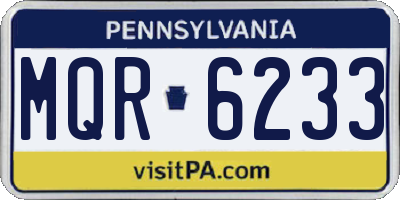 PA license plate MQR6233