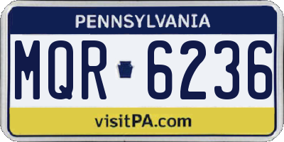 PA license plate MQR6236