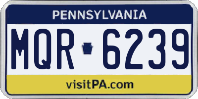 PA license plate MQR6239