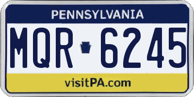 PA license plate MQR6245