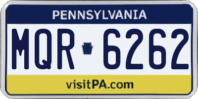 PA license plate MQR6262