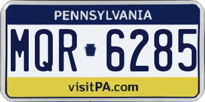 PA license plate MQR6285