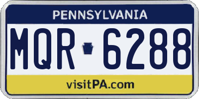 PA license plate MQR6288