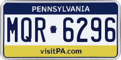 PA license plate MQR6296