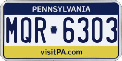 PA license plate MQR6303